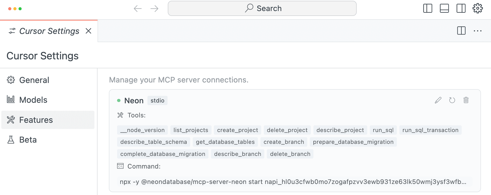 Cursor with Neon MCP Tools